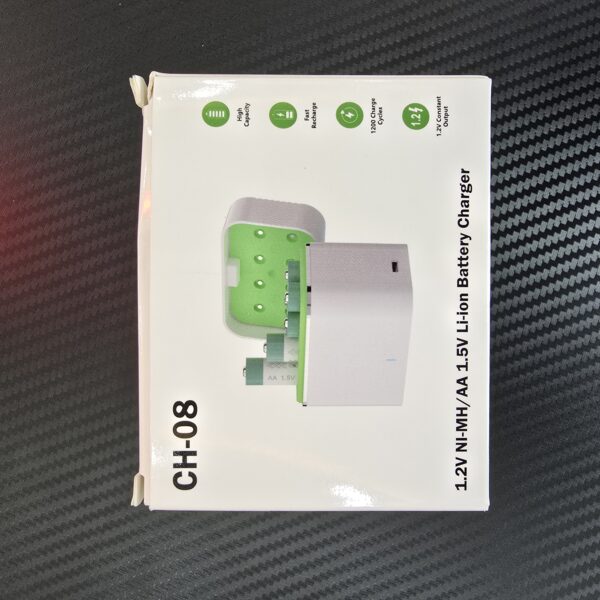 بطاريات CH-08 PowerPods AA و AAA مع علبة شحن - أسود