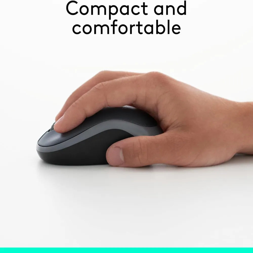 Logitech M186 Wireless Mouse 2.4GHz AA Battery Up To 12 Months– Swift Grey