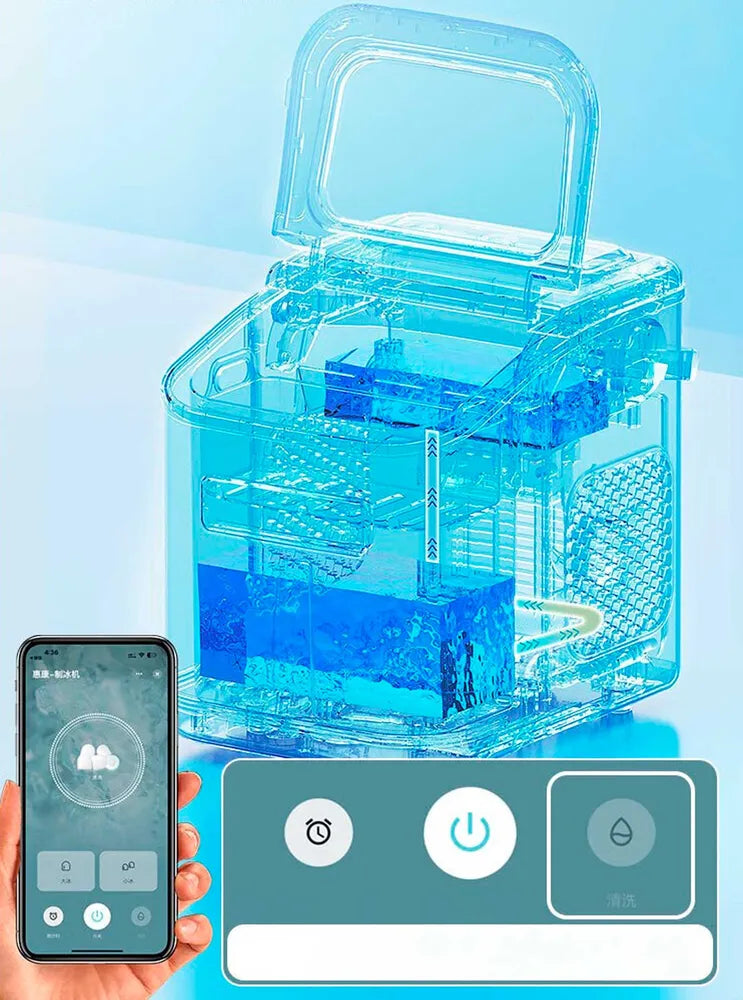 Hicon Ice Maker Machine With Openable Cover Automatic Round Ice Cube Making Household Commercial-9