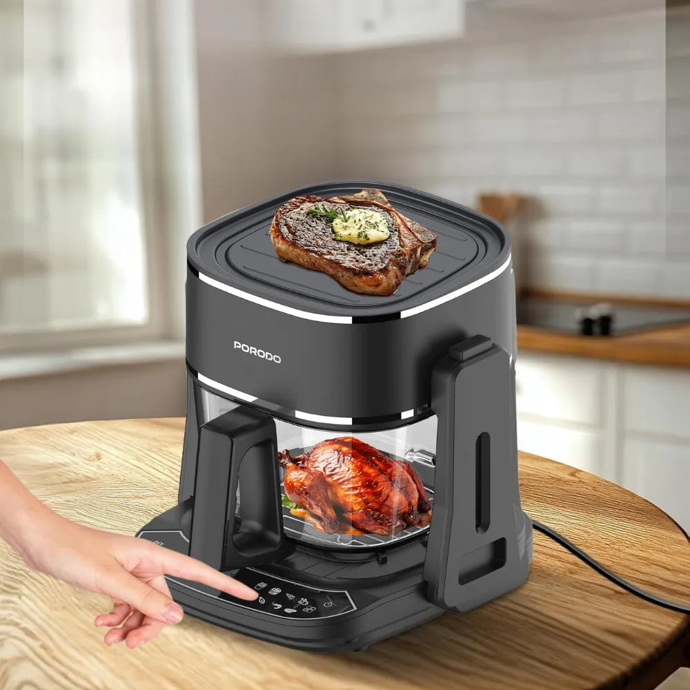 Porodo Lifestyle 4.5L Air Fryer & Grill Combo, 8 Preset Functions, Touch Screen Display, 40°–200°C Temperature Control