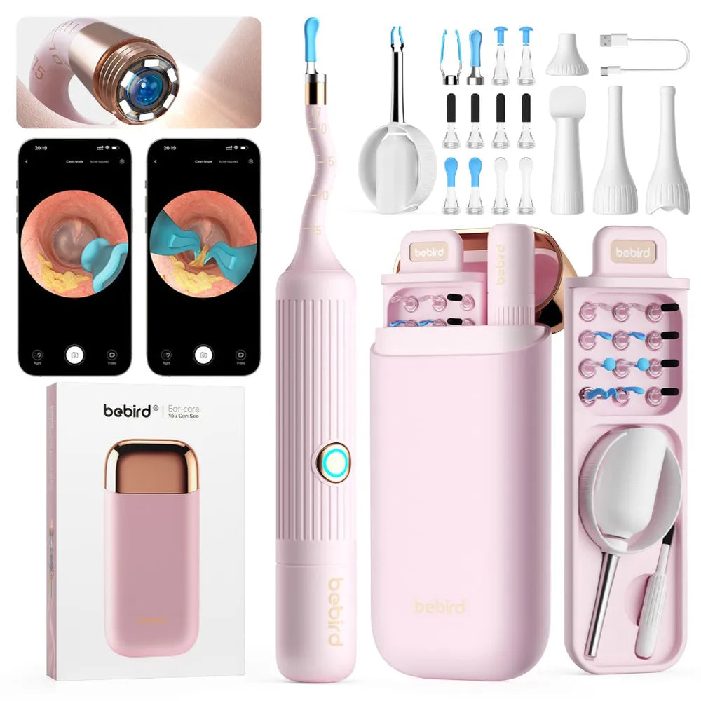 Bebird Earsight Plus Wireless Ear Wax Removal Camera - For Adults And Kids - Pink
