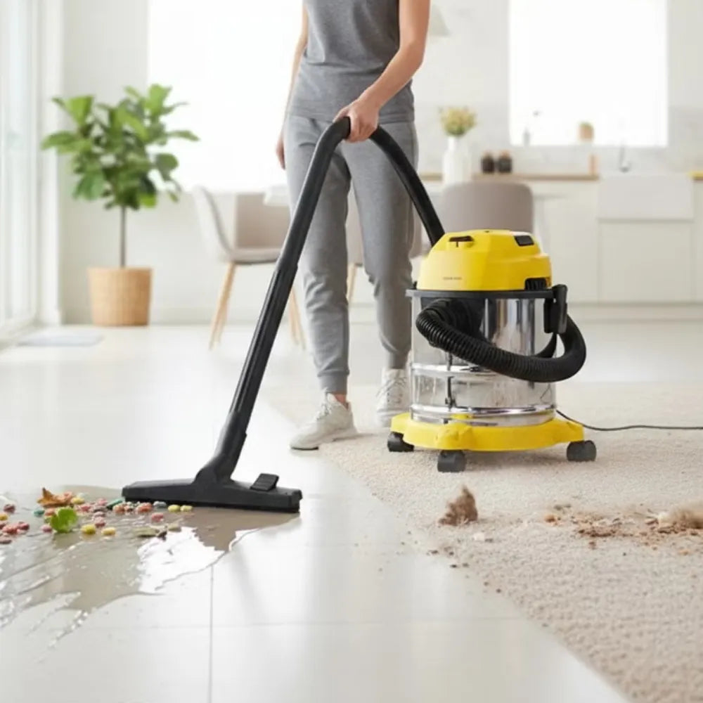 Green Lion Ultra 3-in-1 Vacuum Cleaner 12L 1000W, 15kPa Suction Power, Wet & Dry Function, Blower Mode – Yellow