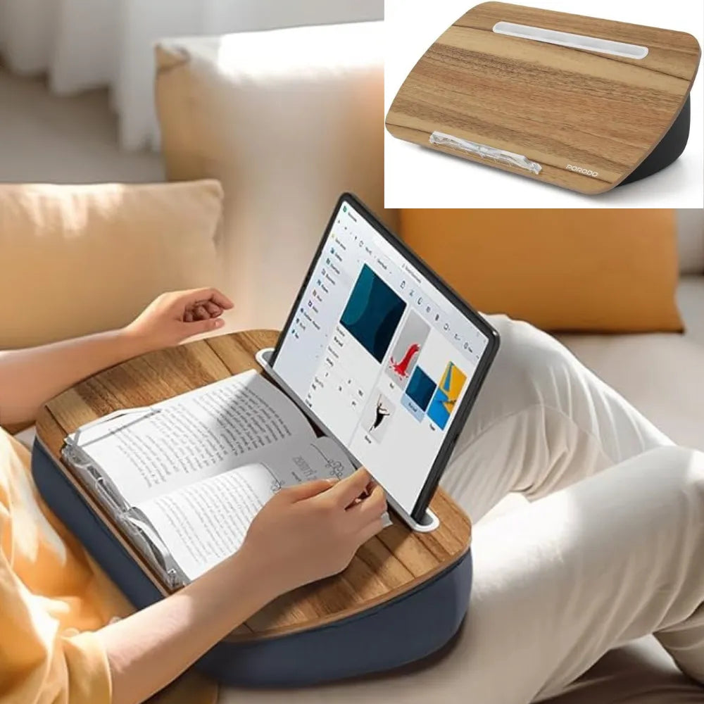 Porodo Lifestyle Laptop Stand with Pillow Base, Ergonomic Angle, Multi-Device Compatibility, Grey