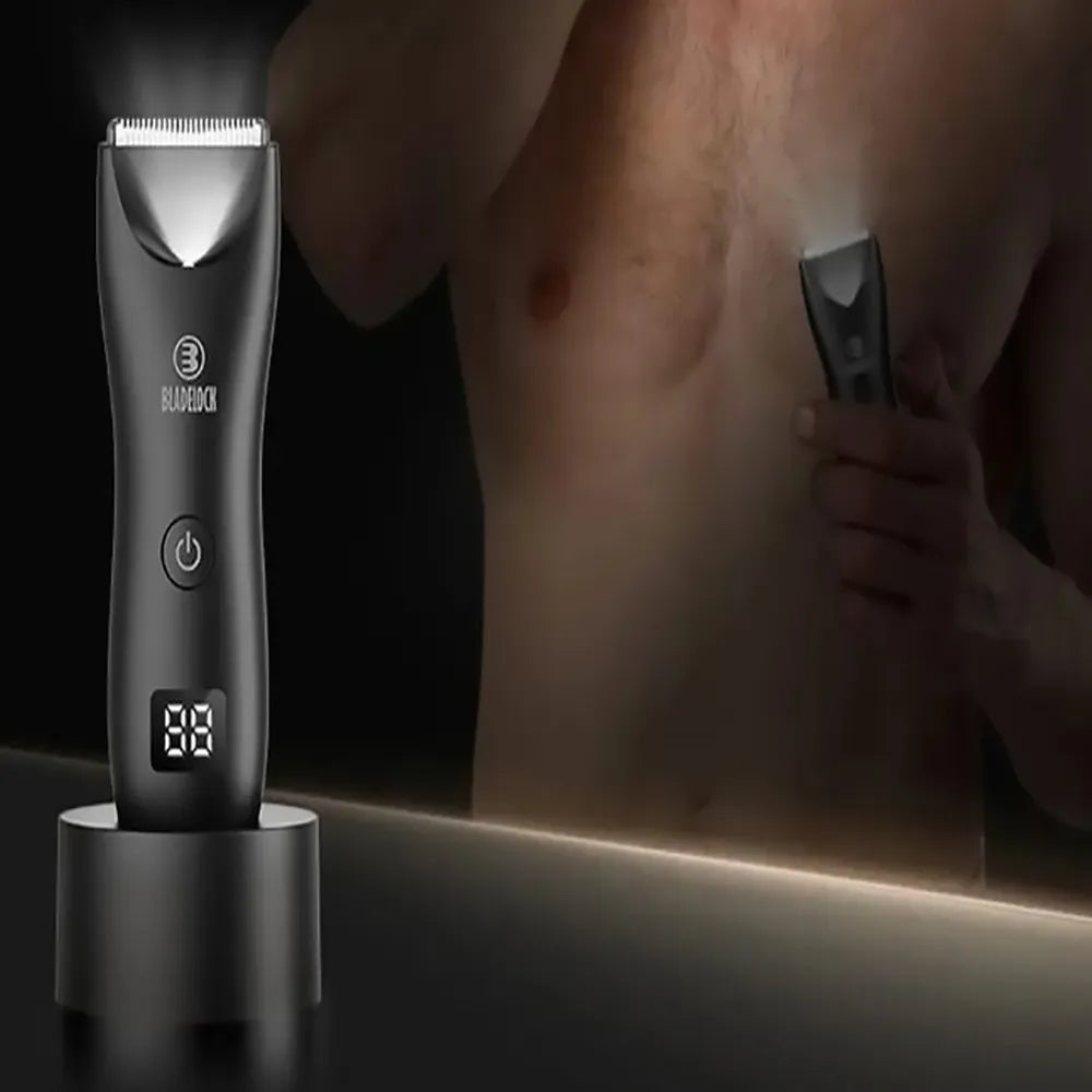 Bladelock Body Hair & Sensitive Area Trimmer with Advanced Skin Sensor and Charge Display Rechargeable Stainless Steel-1