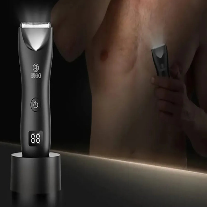 Bladelock Body Hair & Sensitive Area Trimmer with Advanced Skin Sensor and Charge Display Rechargeable Stainless Steel-1