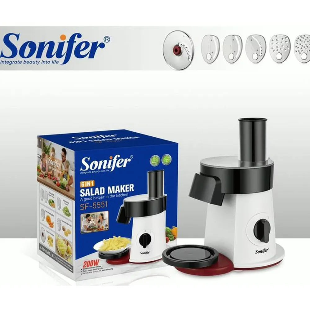 Sonifer 6 in 1 Premium Electric Multiifunctional Salad Machine 200W