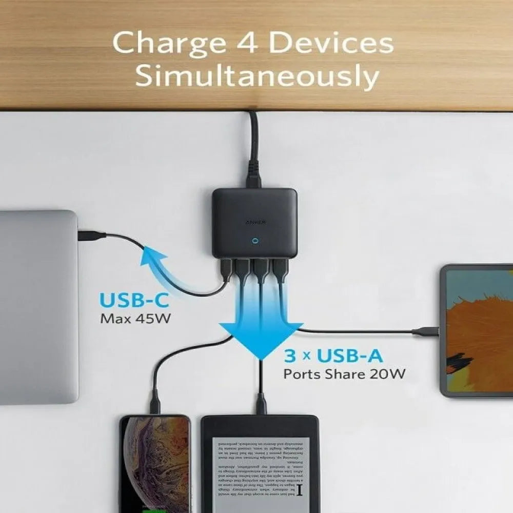 Anker PowerPort Atom III Slim USB-C Charger 4 Ports 65W