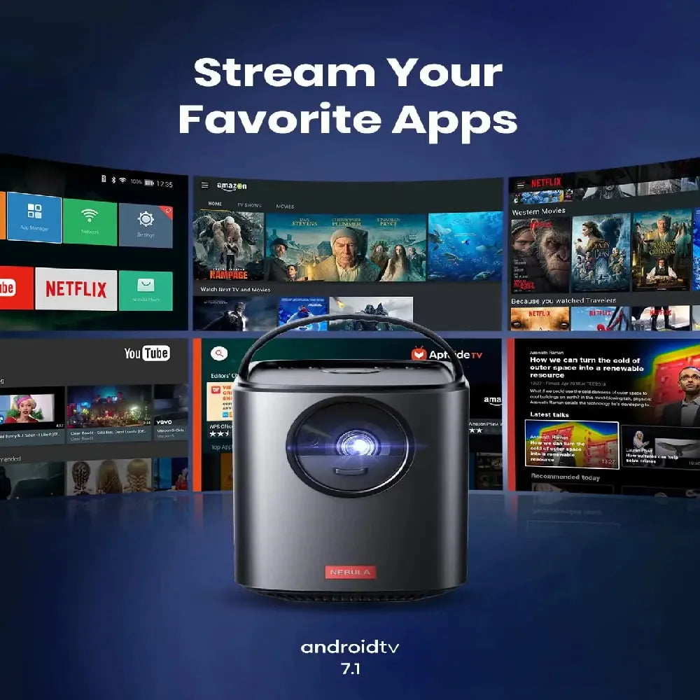 NEBULA Anker Projector Mars II Pro Portable With Smart Android 7.1 System 10W