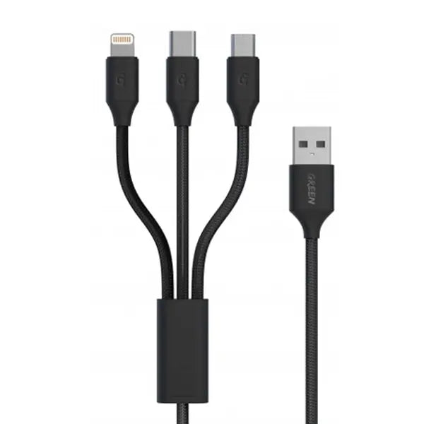 Green Lion 3 in 1 Fast Charging Cable 1.2M 2xpcs