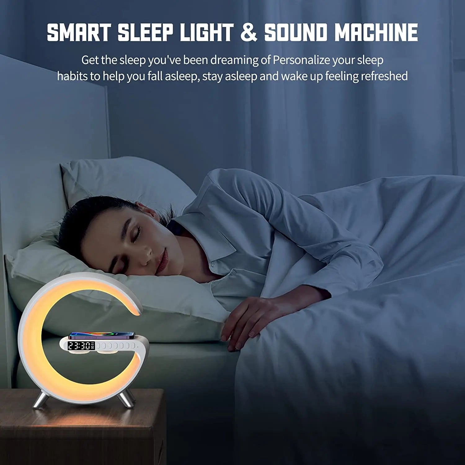 Smart Light with Wireless Charging & Speaker & Alarm Clock