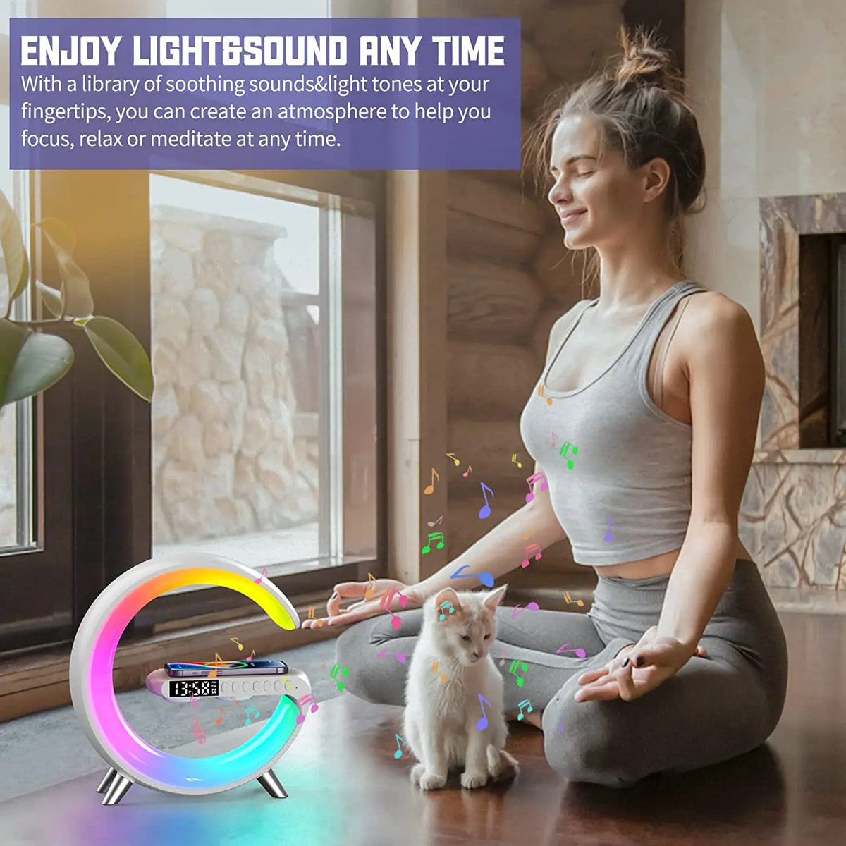 Smart Light with Wireless Charging & Speaker & Alarm Clock