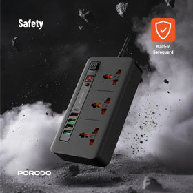 Porodo Quick Charge Power Socket with 5 USB Ports, 33W