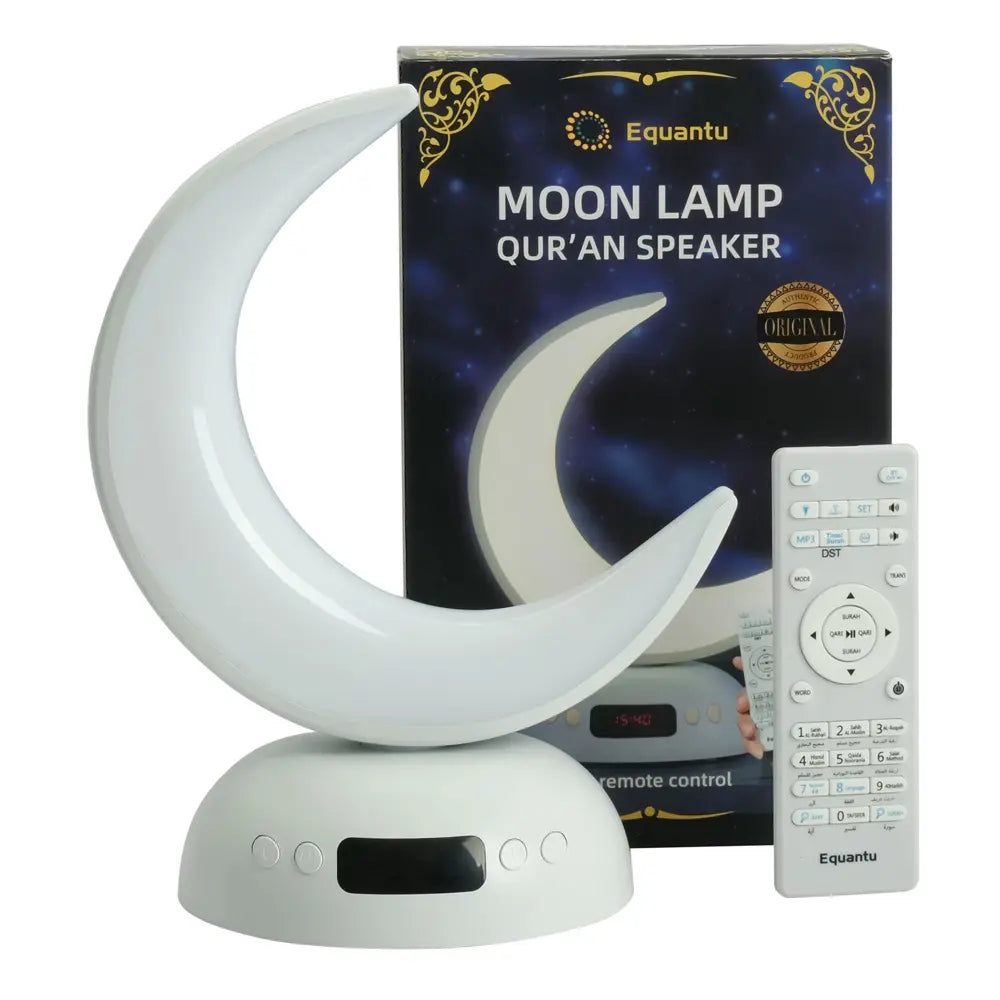 Equantu Azan Alarm Clock Moon Lamp with Quran Speaker Type-C Rechargeable