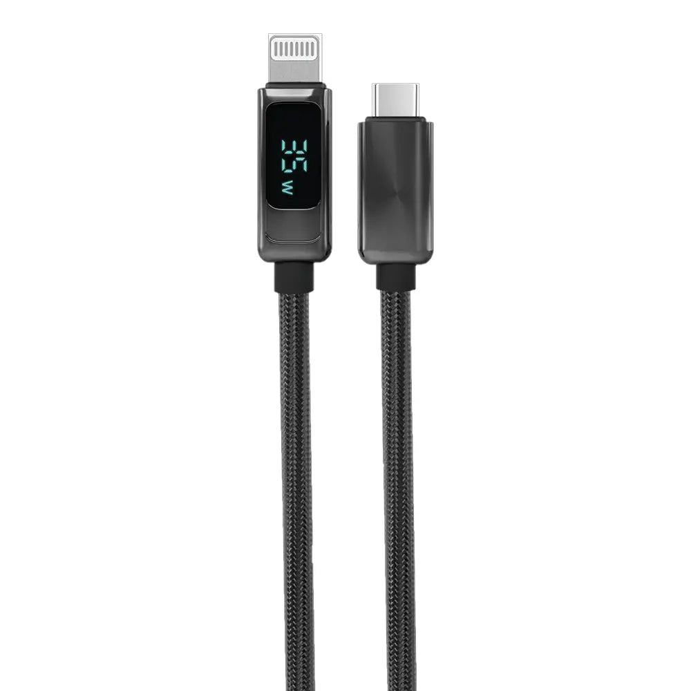 Porodo Braided USB-C to Lightning Cable with display