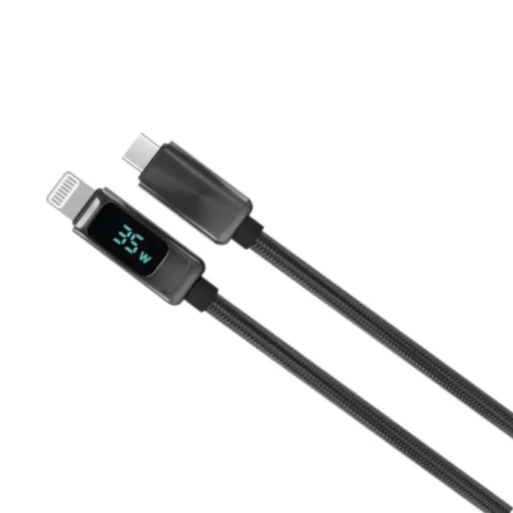 Porodo Braided USB-C to Lightning Cable with display