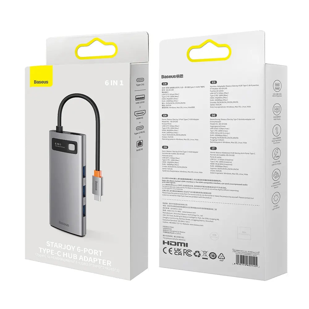 Baseus StarJoy Multifunctional 6-Port Type-C HUB Adapter