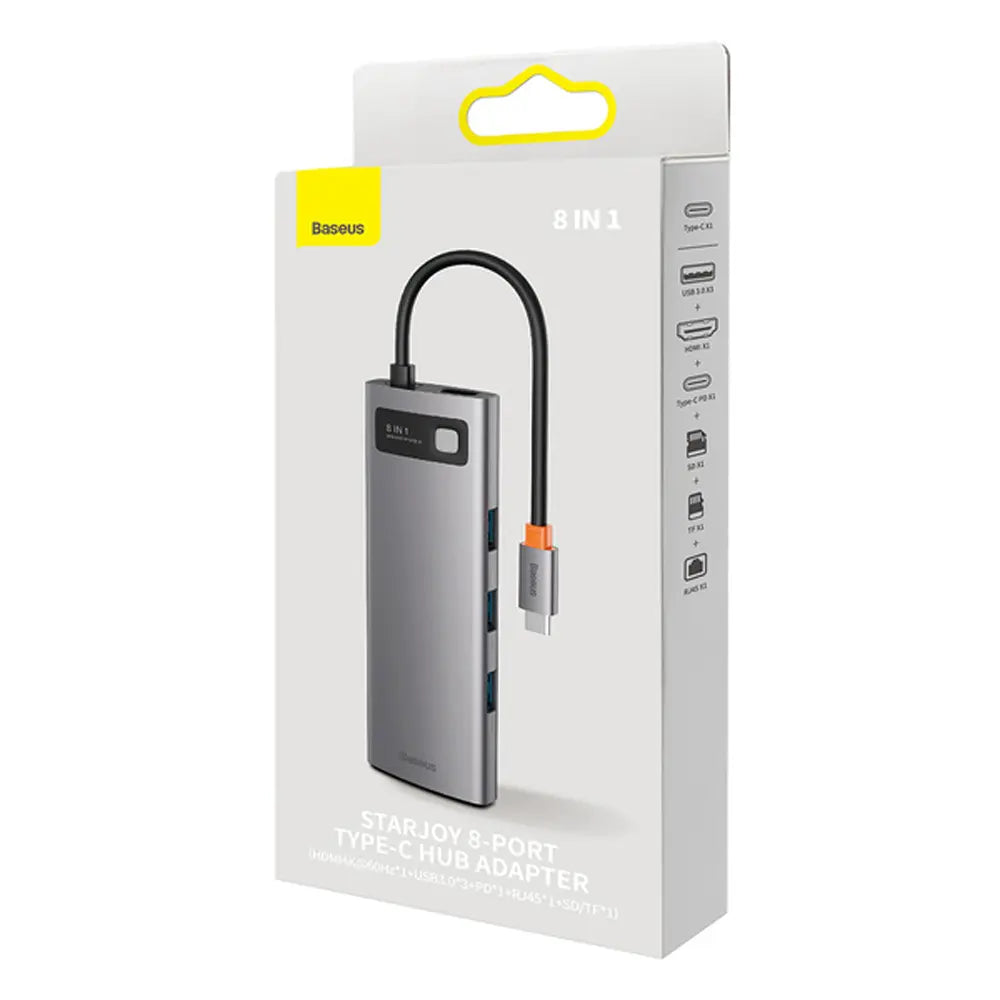 Baseus Metal Gleam 8-in-1 Type C HUB Adapter