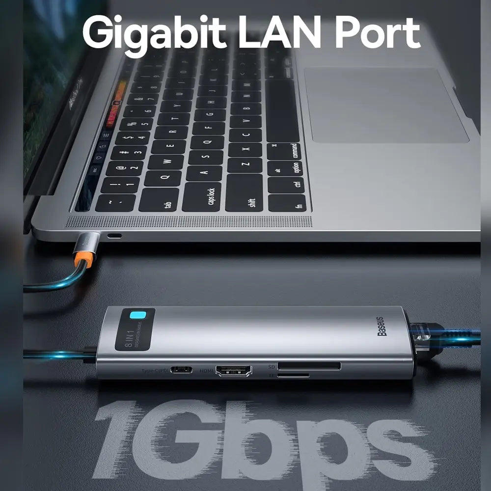 Baseus Metal Gleam 8-in-1 Type C HUB Adapter