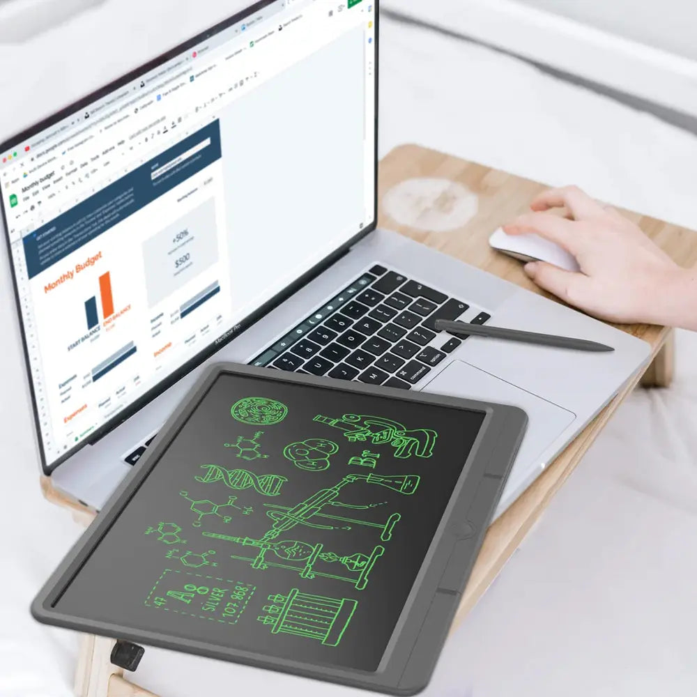 Green Lion LCD Digital Writing Pad 15" Wide Display Screen - Gray