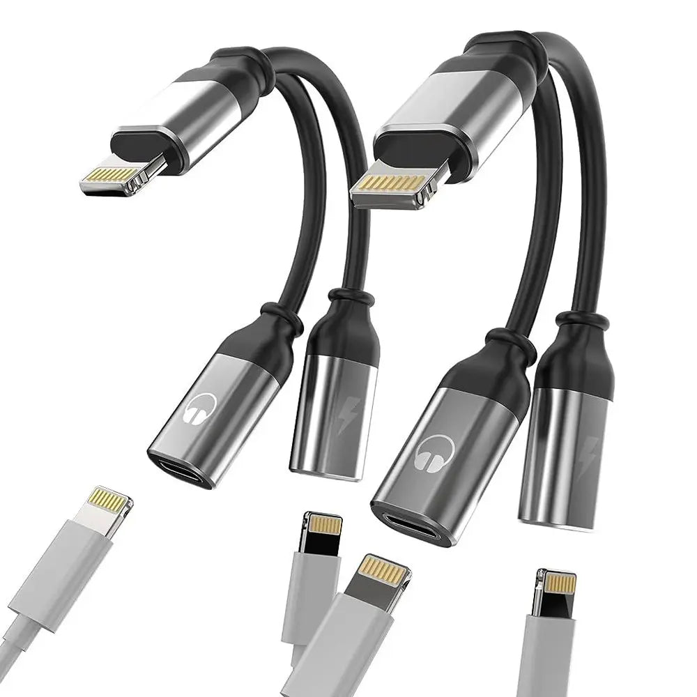 Green Lion Lightning to Lightning Audio & Charge Spliter