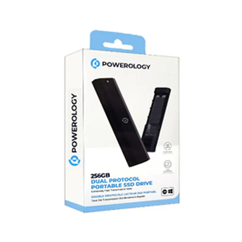 Powerology Dual Protocol Portable SSD Drive -256GB