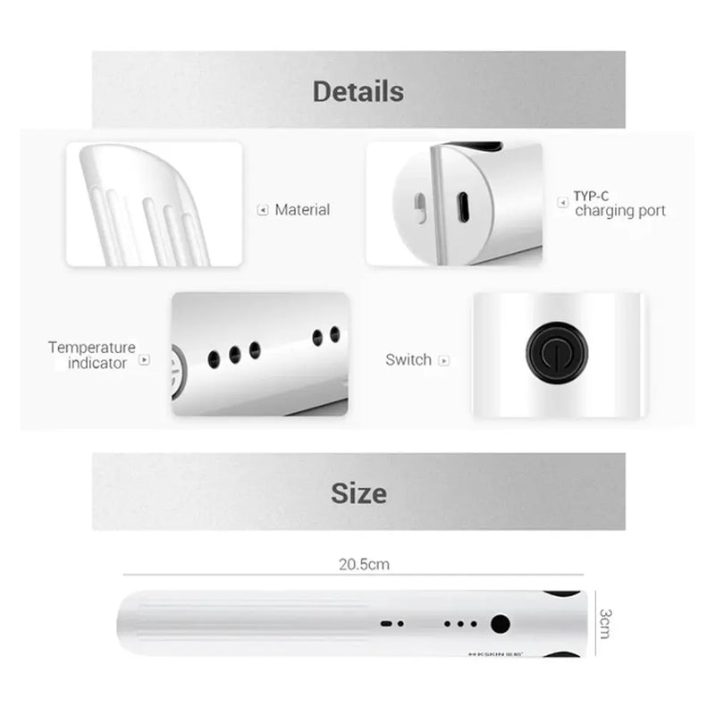 K-Skin wireless Hair straightener - white
