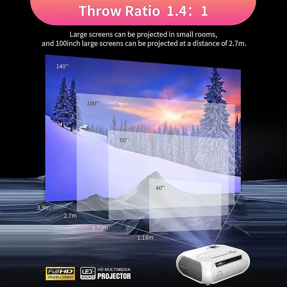 T9 FHD Android Wi-Fi Projector 200ANSI With Full HD 1080p Resolution