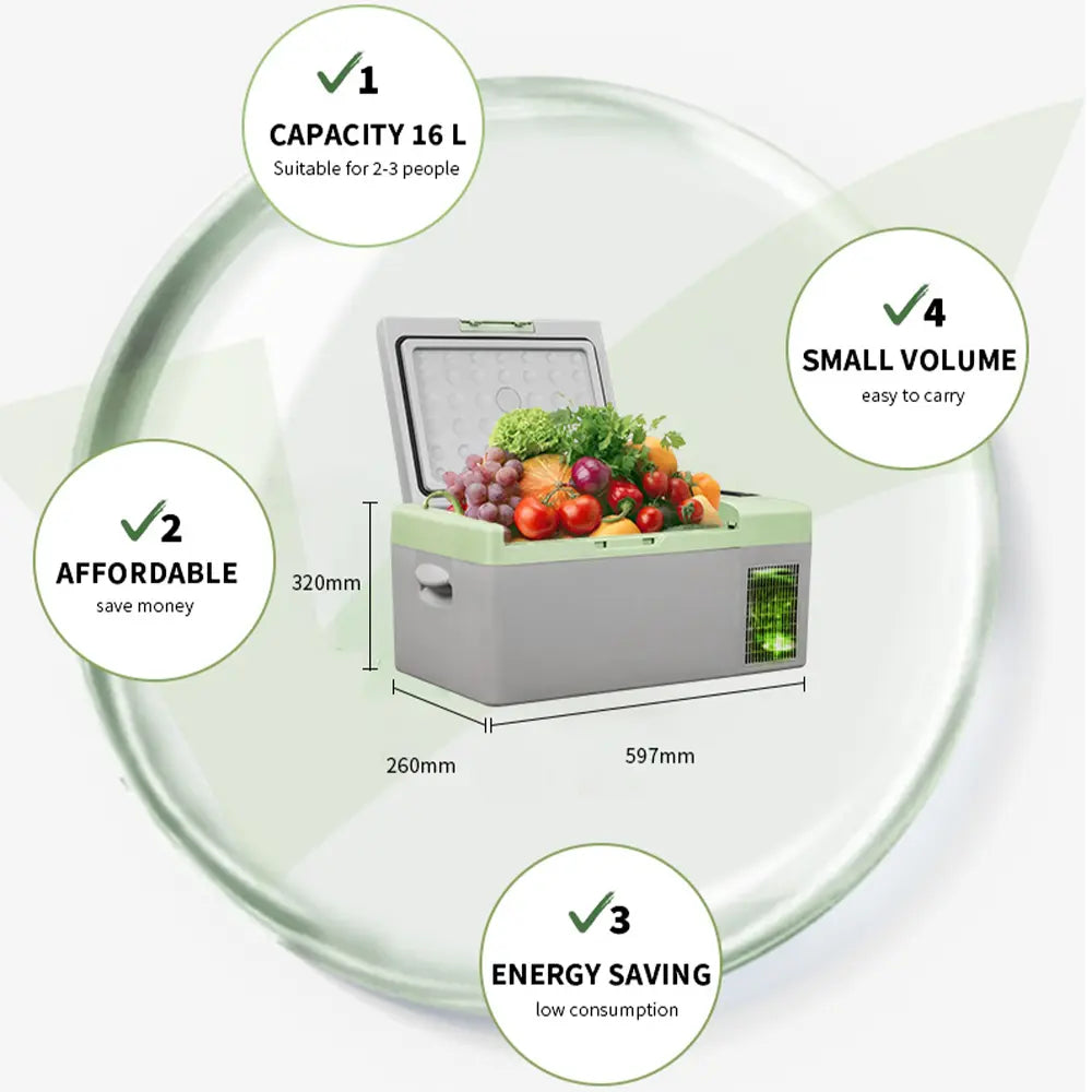 Alpicool Portable Car 16L Fridge 12V (- 20 ℃)