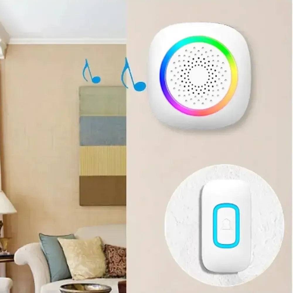 Rl RGB Wireless Battery Powered Doorbell With 60 Ringtones and 5 Volume Levels Working up to 300m Open Area