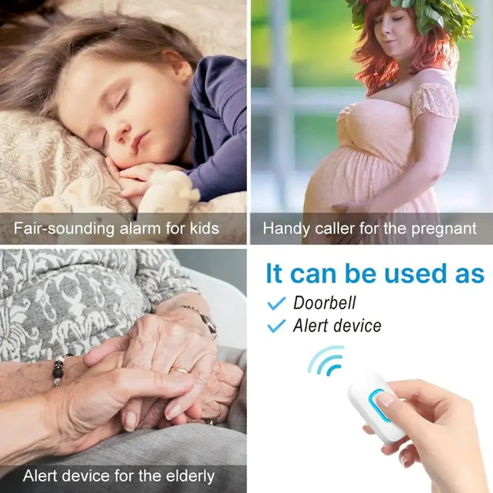 Rl RGB Wireless Battery Powered Doorbell With 60 Ringtones and 5 Volume Levels Working up to 300m Open Area