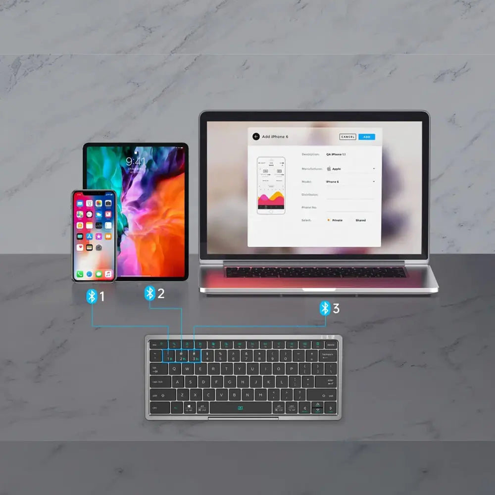Wireless Keyboard With Magnetic Stand & Touchpad