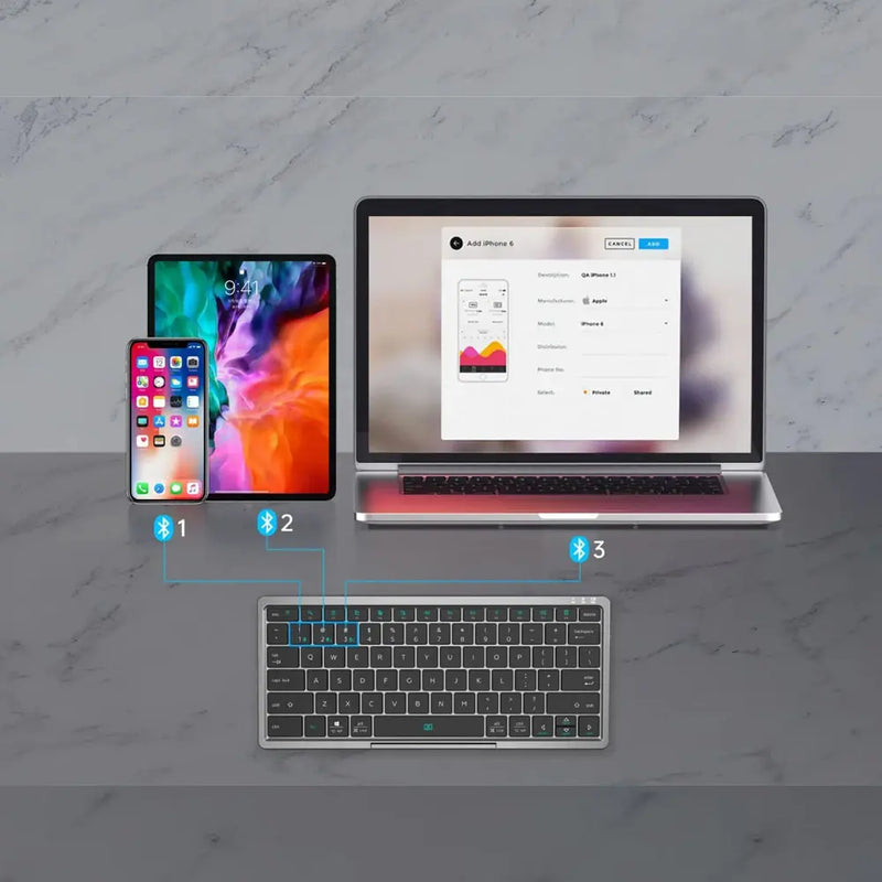 Wireless Keyboard With Magnetic Stand & Touchpad