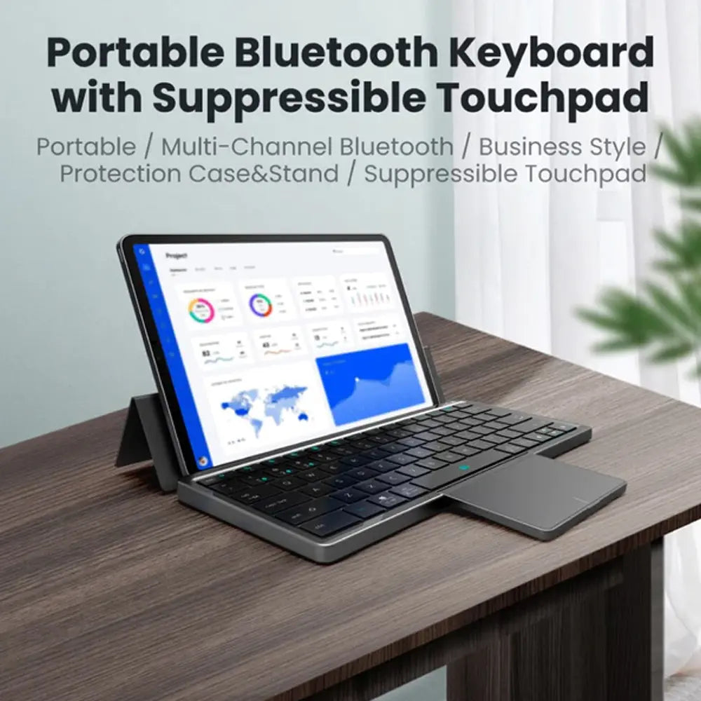 Wireless Keyboard With Magnetic Stand & Touchpad