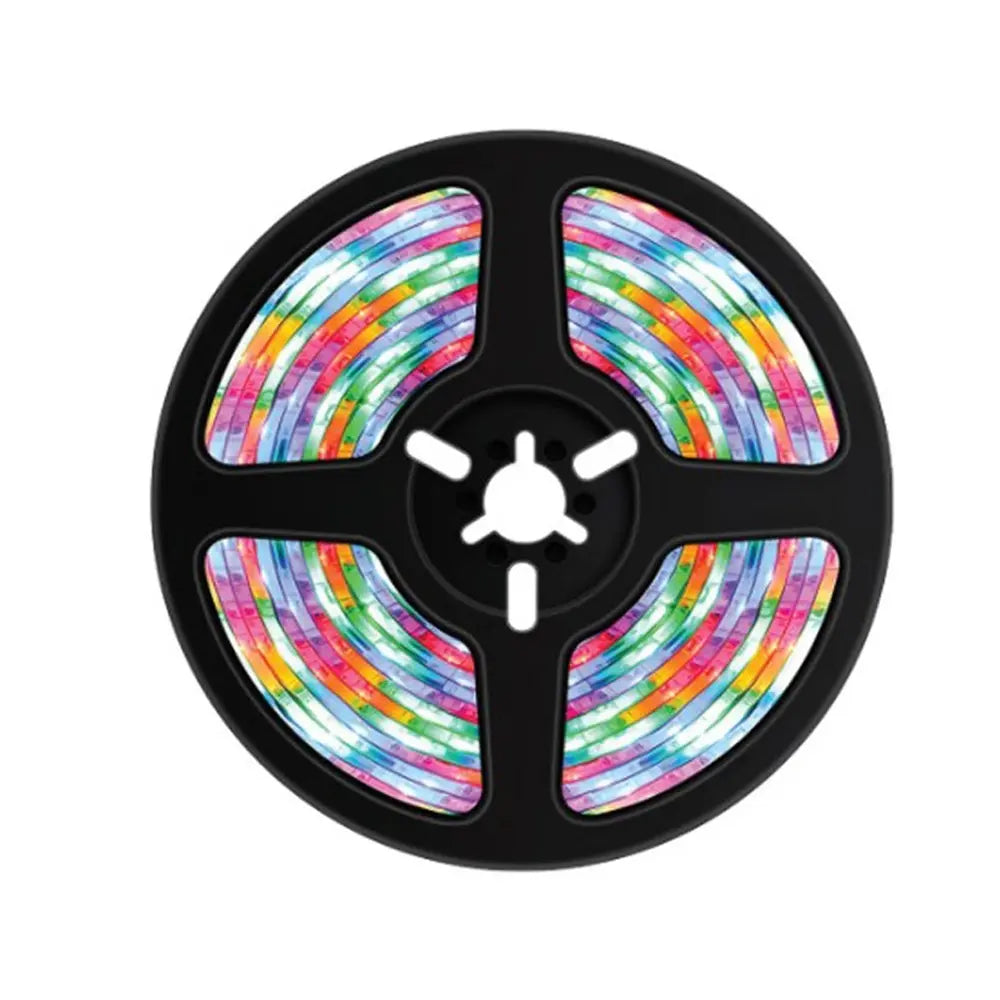 Porodo Blue RGB Light Strip with Sound Reactive Lighting 5m Length Remote Control With Jump & Fade Effects