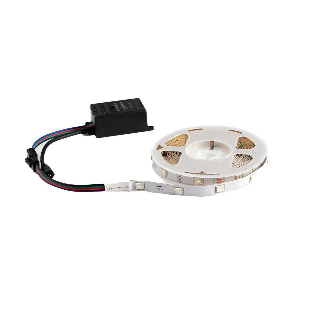 Porodo Blue RGB Light Strip with Sound Reactive Lighting 5m Length Remote Control With Jump & Fade Effects