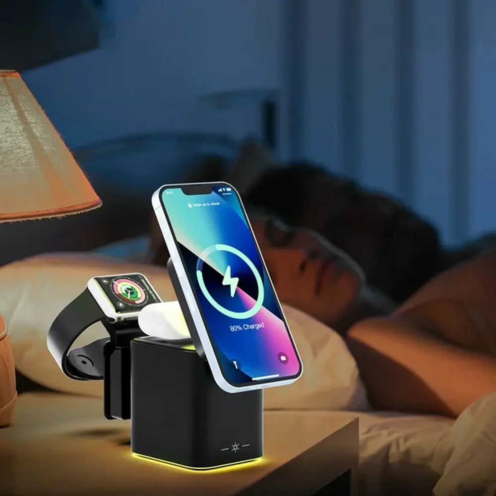 4 in 1 Wireless Magnetic Multifunctional Charger 15W With 100cm Cable