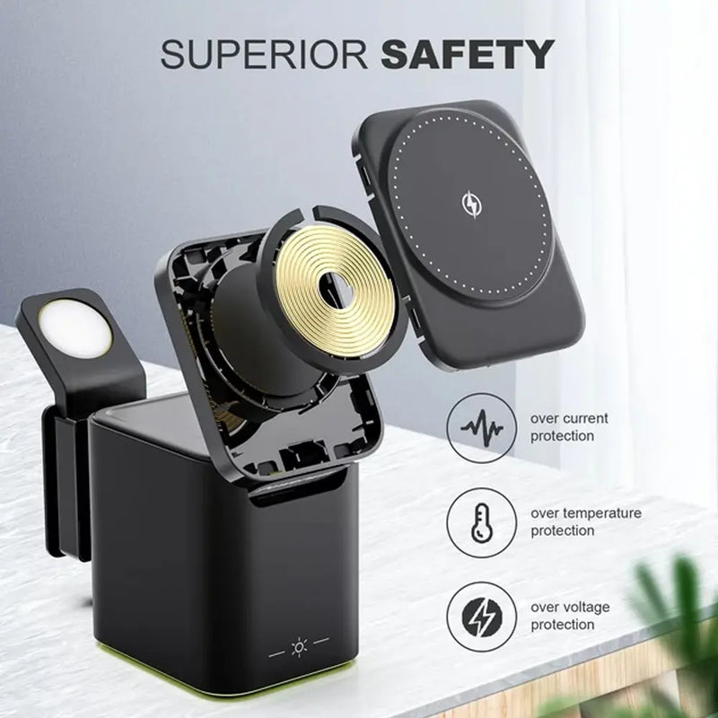 4 in 1 Wireless Magnetic Multifunctional Charger 15W With 100cm Cable