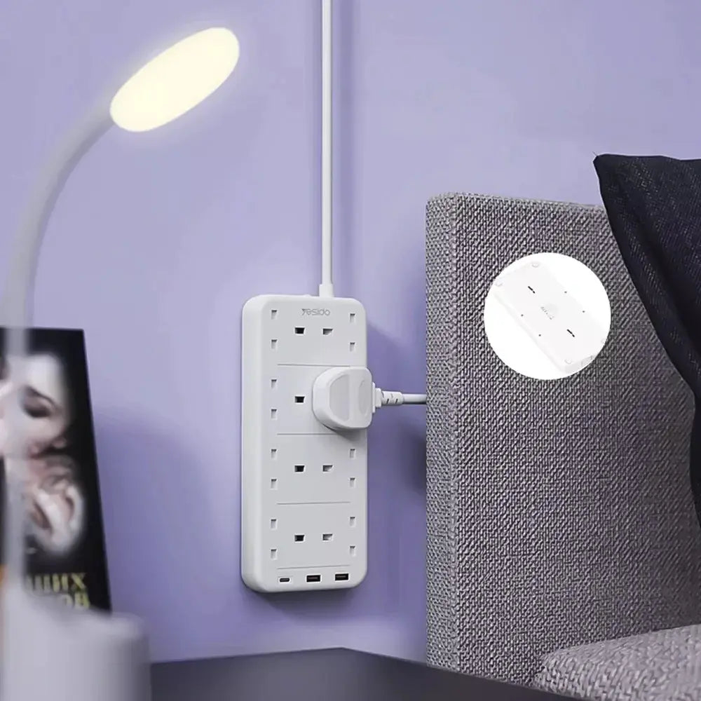 Yesido MC-16 Power Strip with 8 Outlets and 3 USB Ports 3250W