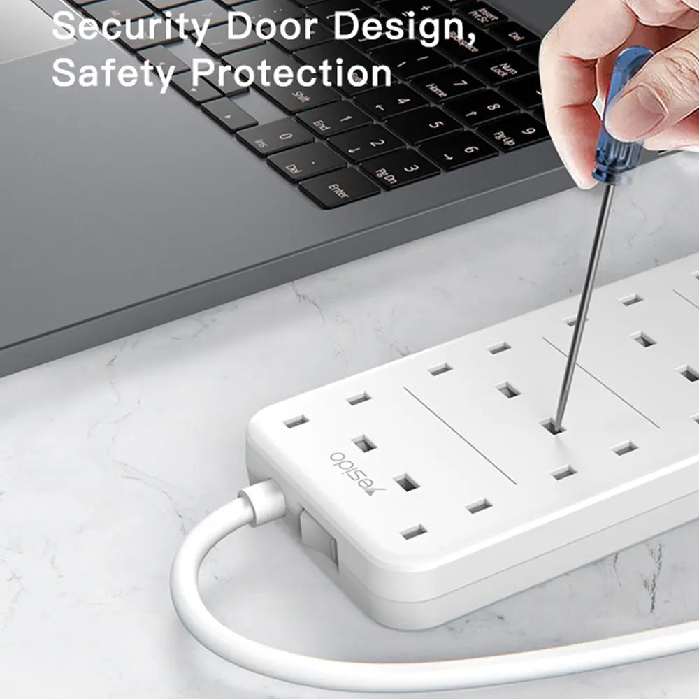 Yesido MC-16 Power Strip with 8 Outlets and 3 USB Ports 3250W