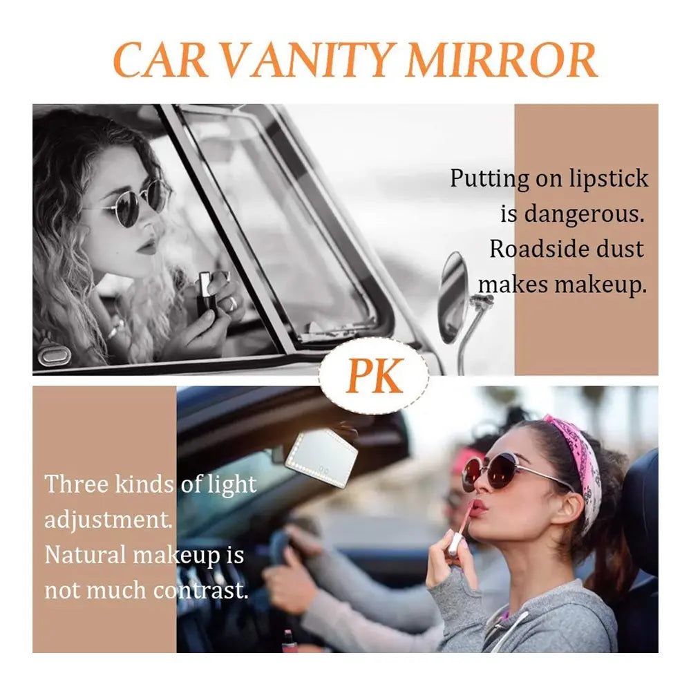 Car Vanity Rechargeable Led Light Car Mirror