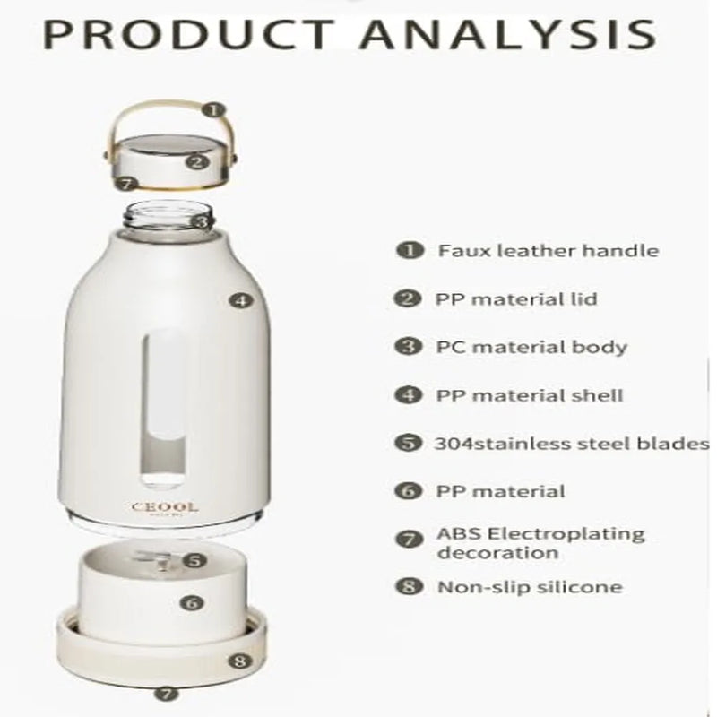 Ceool Portable Mini Juicer 360ML150W Type - C Rechargeable