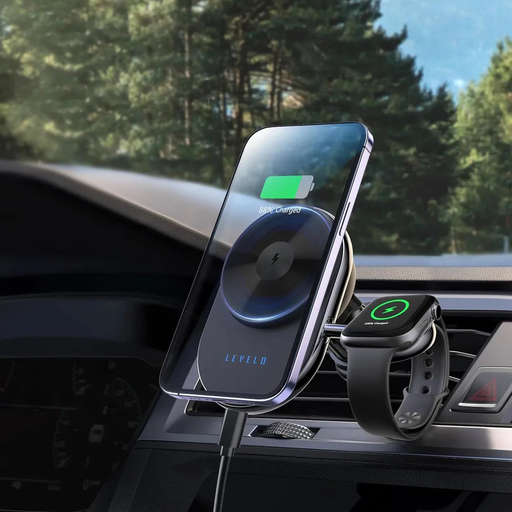 Levelo Siena 2-in-1 Wireless Car Charger 15W