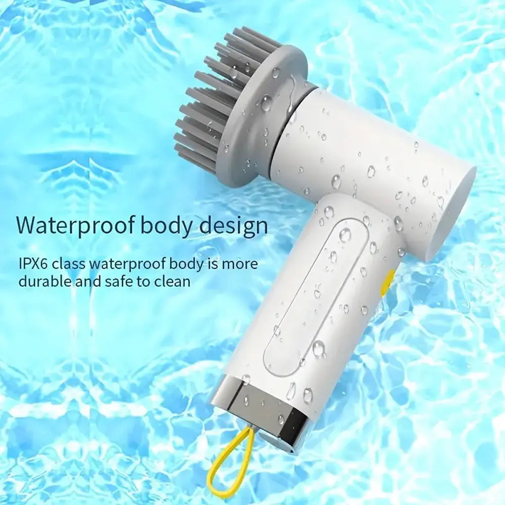 Portable Electric Spin Scrubber with 120-Min Battery Life 360° Rotation 4 Brush Heads Type-C Rechargeable