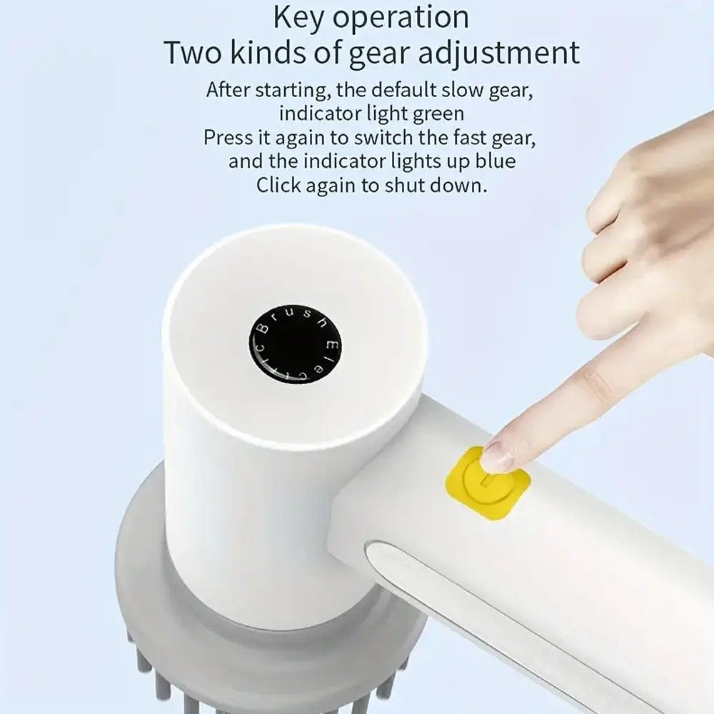 Portable Electric Spin Scrubber with 120-Min Battery Life 360° Rotation 4 Brush Heads Type-C Rechargeable