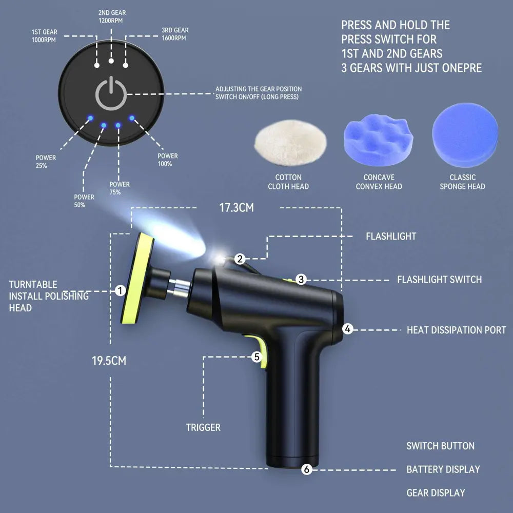 BOOMING Portable Rechargeable Polishing And Waxing Machine