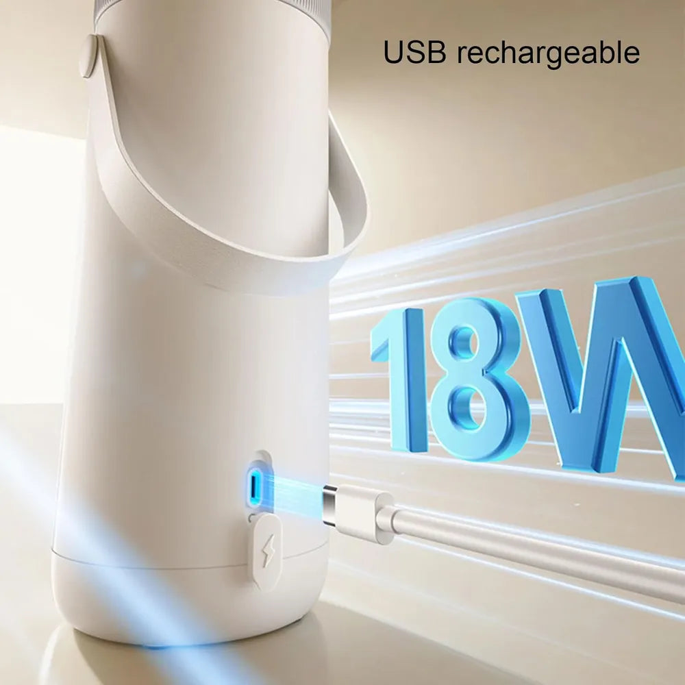 RK-3 Wireless Portable Electric Heating Travel Kettle with 6-Temperature Settings 18W Type-C Rechargeable – White