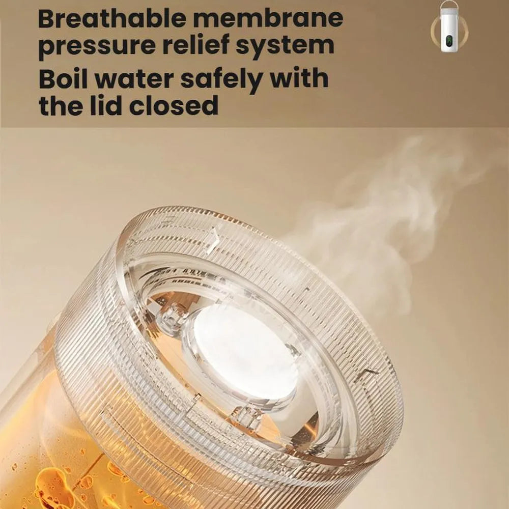 RK-3 Wireless Portable Electric Heating Travel Kettle with 6-Temperature Settings 18W Type-C Rechargeable – White