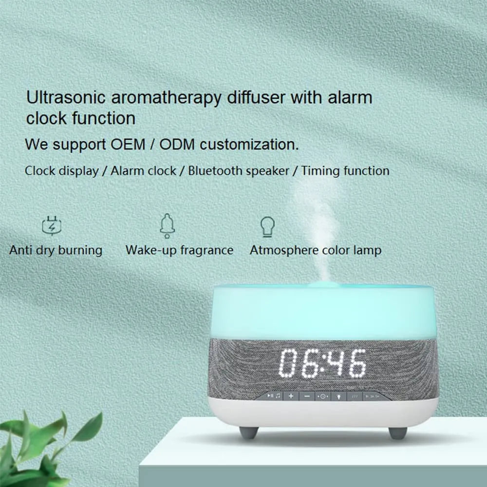 M01 Elegant Aroma Diffuser and Air Humidifier with Bluetooth Speaker Ultrasonic 300ml Wireless Humidifier