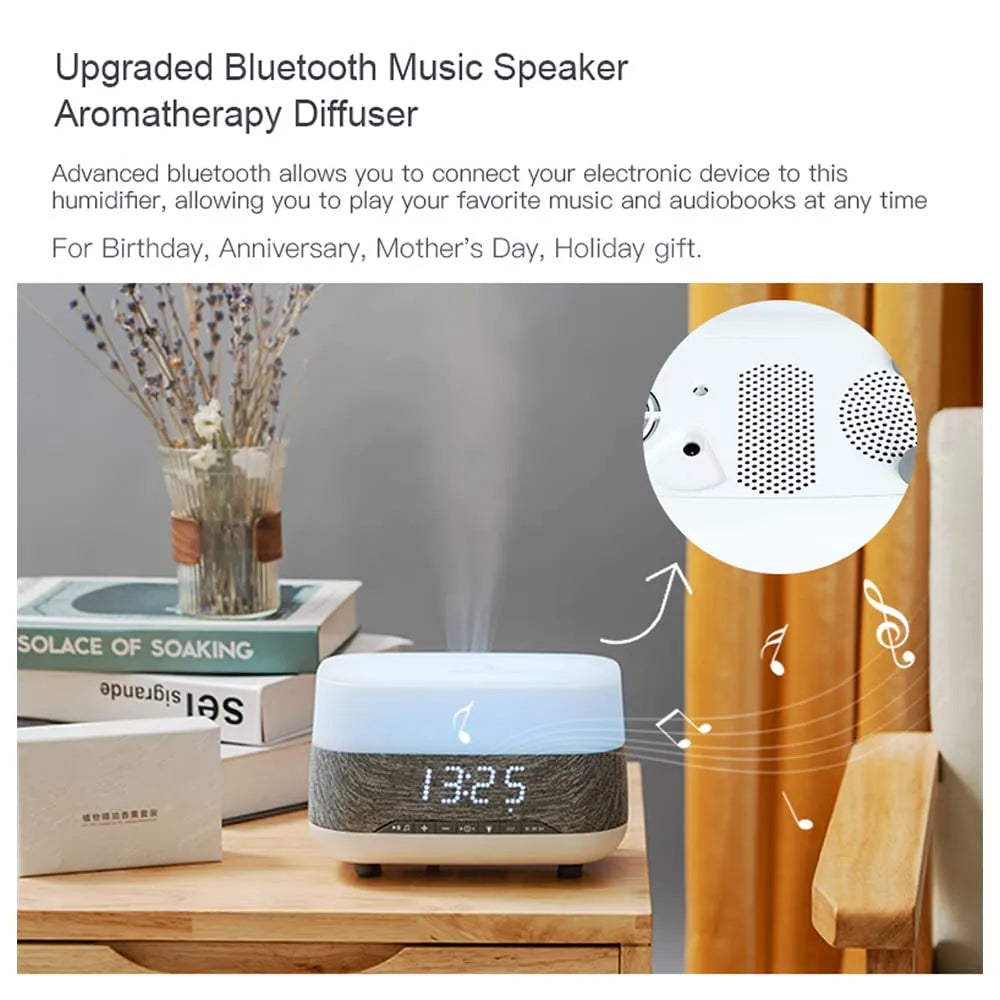 M01 Elegant Aroma Diffuser and Air Humidifier with Bluetooth Speaker Ultrasonic 300ml Wireless Humidifier