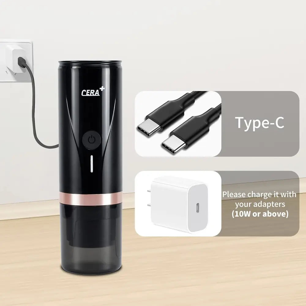 CERA+ Portable Electric Espresso Maker 80ml 90W Type-C Rechargeable